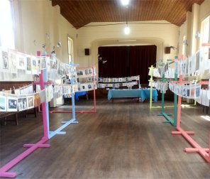 Print Exhibition - Looking through the hall to stage